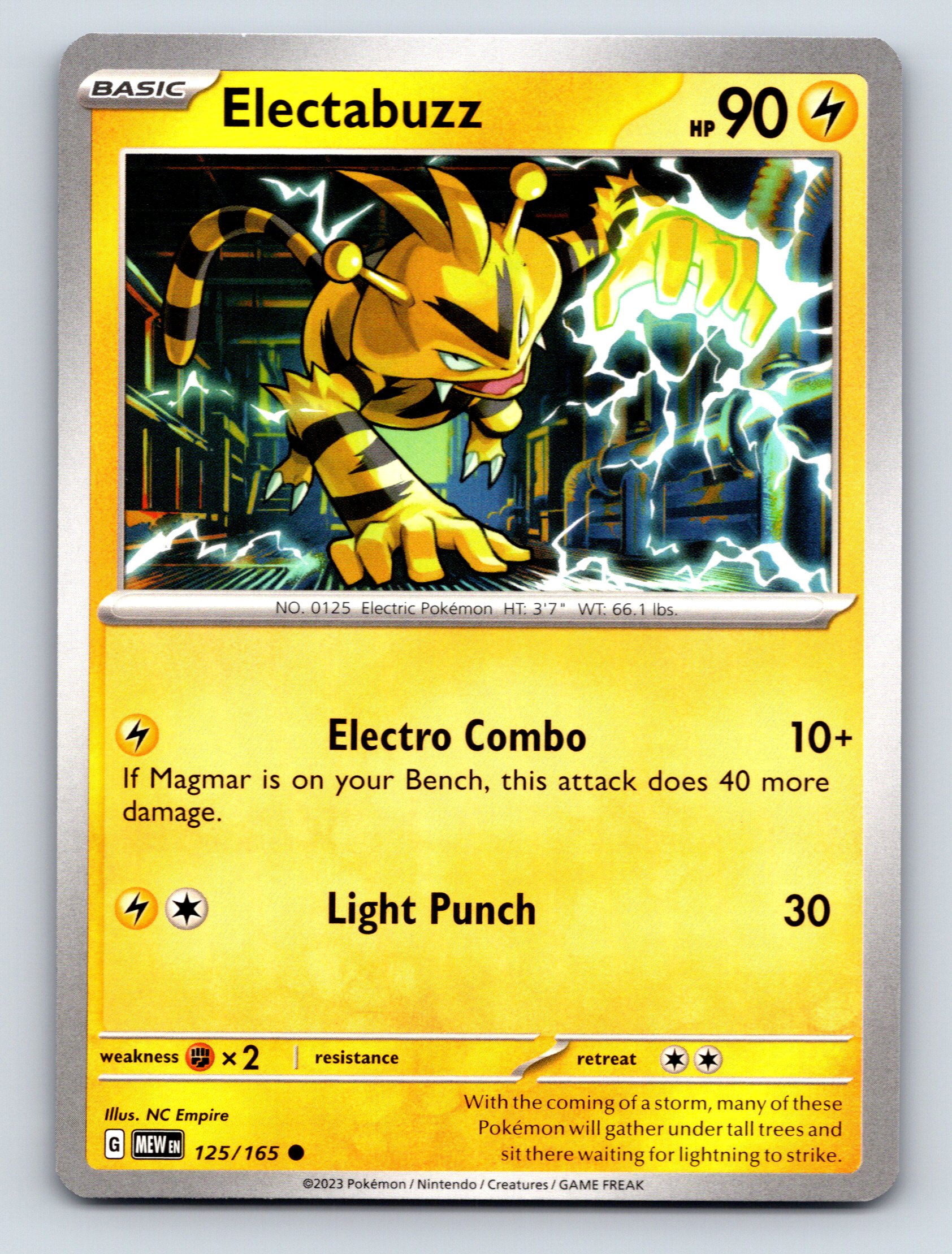 Basic Electabuzz HP 90 Electro Combo Light Punch Rarity Yellow