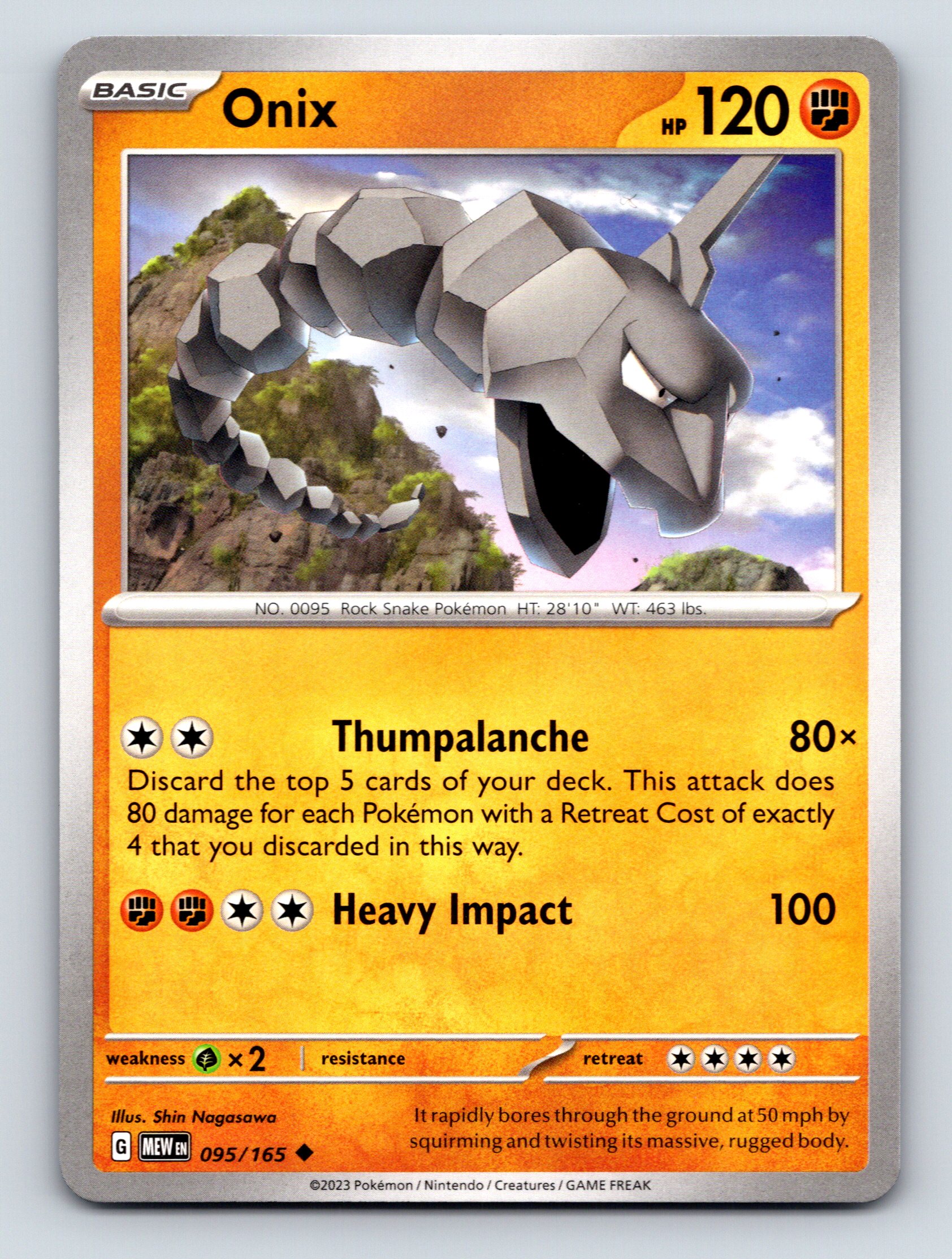 old onix pokemon card price Basic Onix HP 120 Thumpalanche Heavy Impact Rarity Orange Sturdy Pokémon