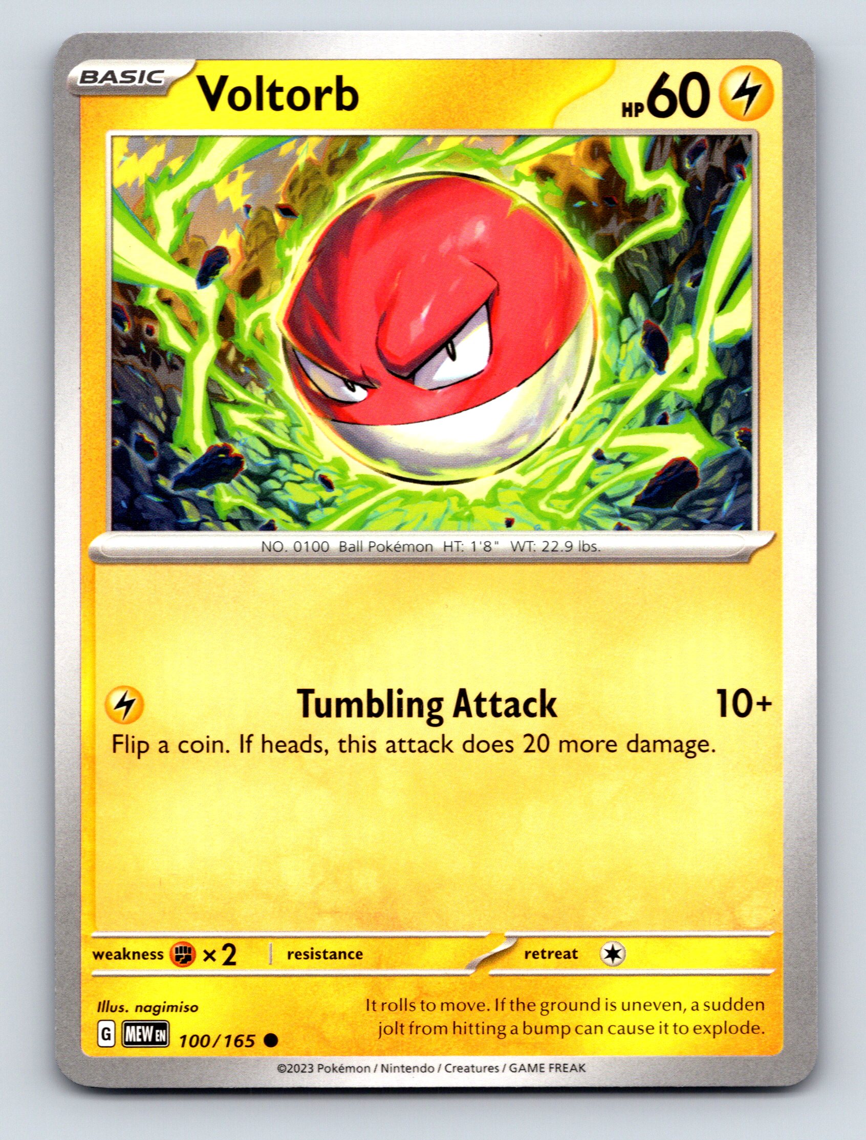 Basic Voltorb HP 60 Tumbling Attack Pokémon Yellow Lightning