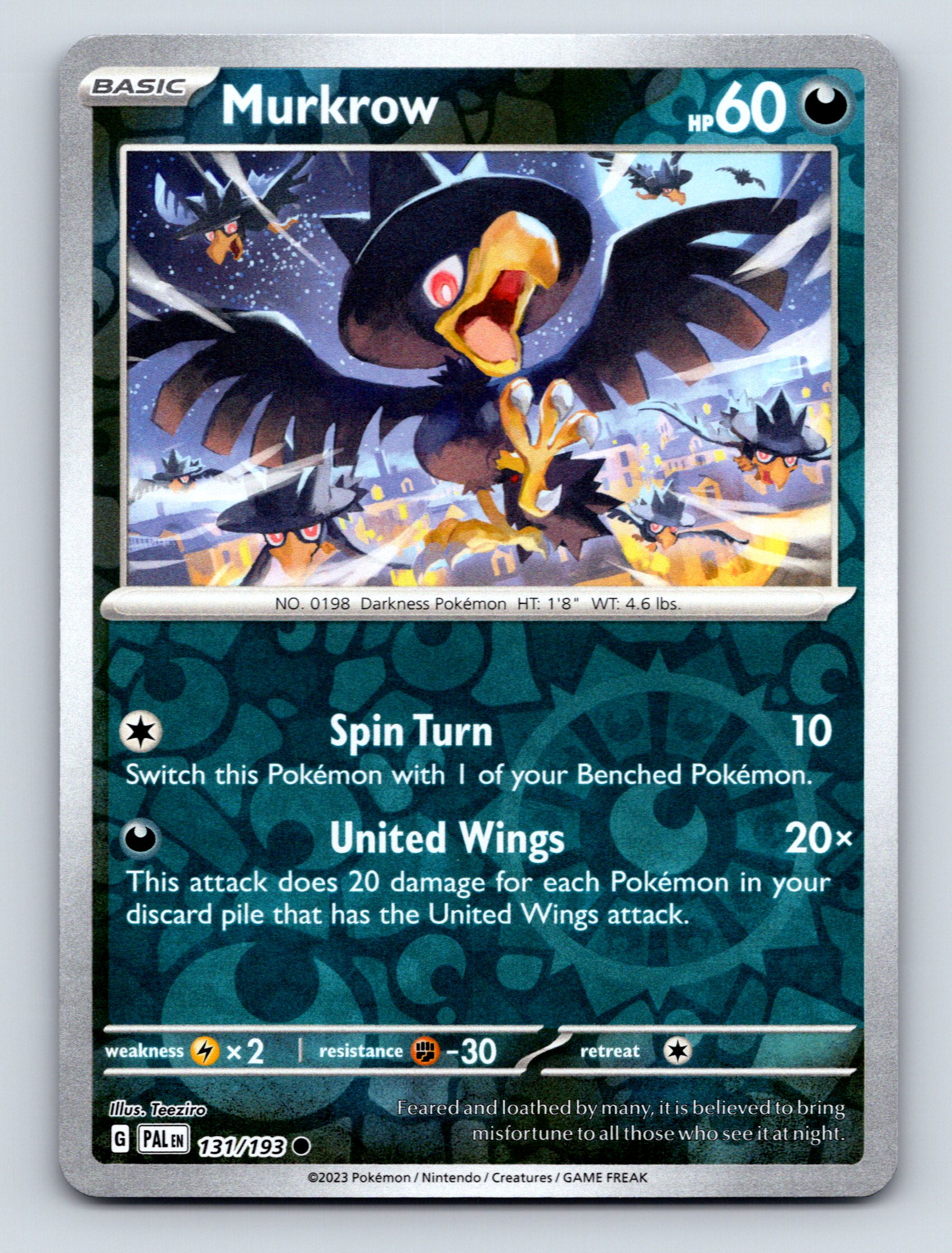 Basic Murkrow HP 60 Spin Turn United Wings Rarity Dark Pokémon | eBay