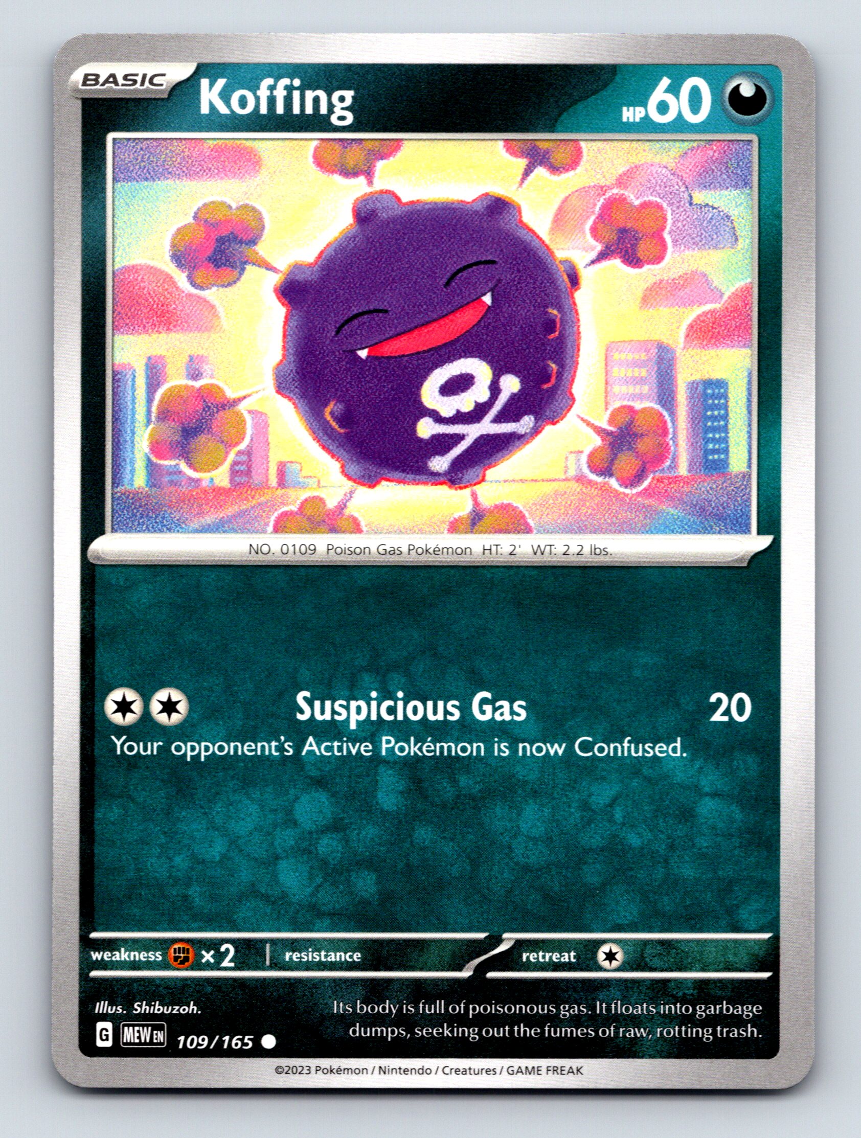 Basic Koffing HP 60 Suspicious Gas Attack Confusion Green Vibrant Pokémon