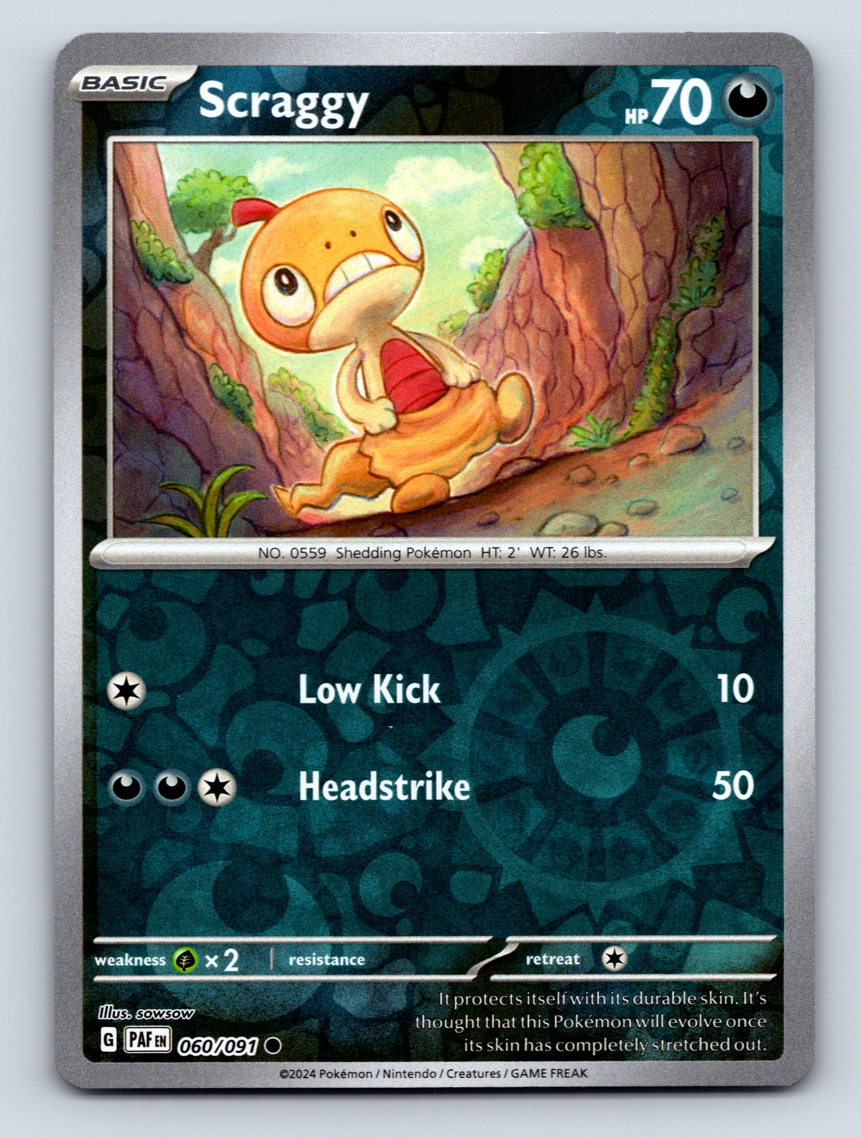 Basic Scraggy HP 70 Low Kick Headstrike Dark Shedding Pokmon Card