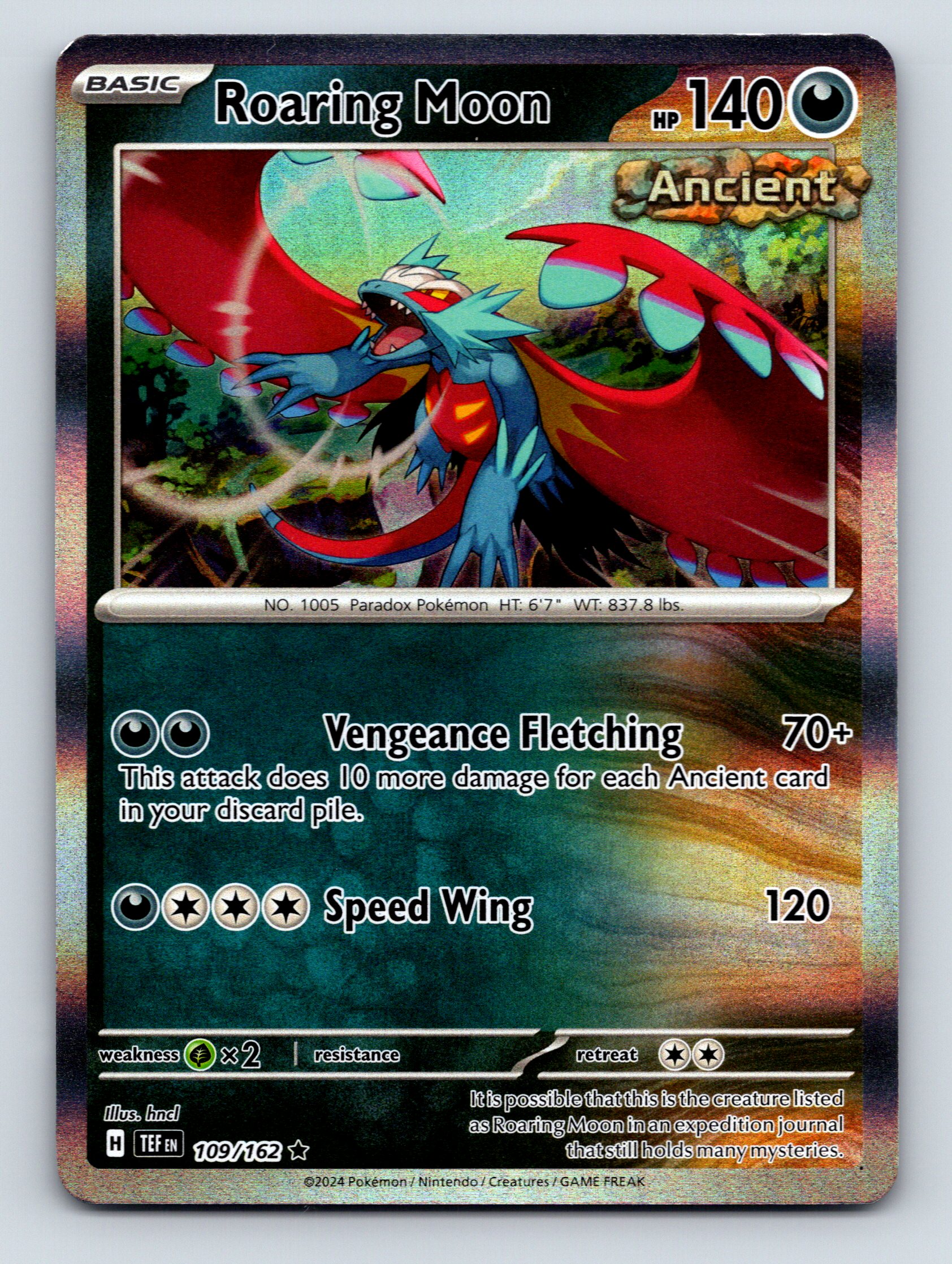 Basic Roaring Moon HP 140 Vengeance Fletching Rarity Dark Pokémon 