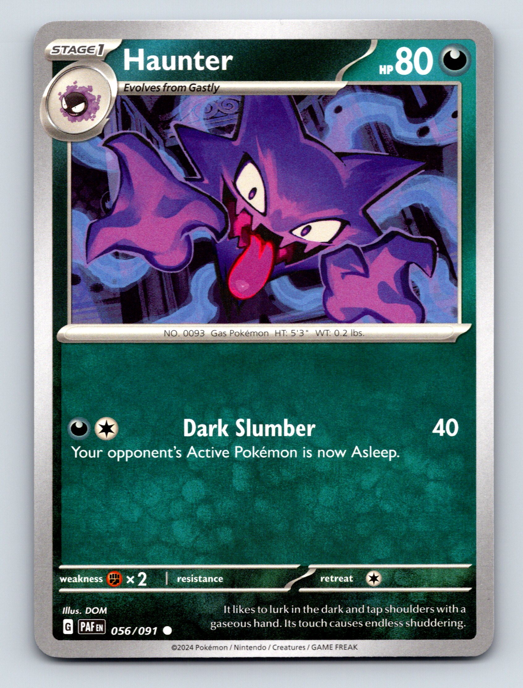ポケモンカード ゴースト HP80 Stage 1 Haunter HP 80 Dark Slumber Attack Rarity Purple Ghoulish