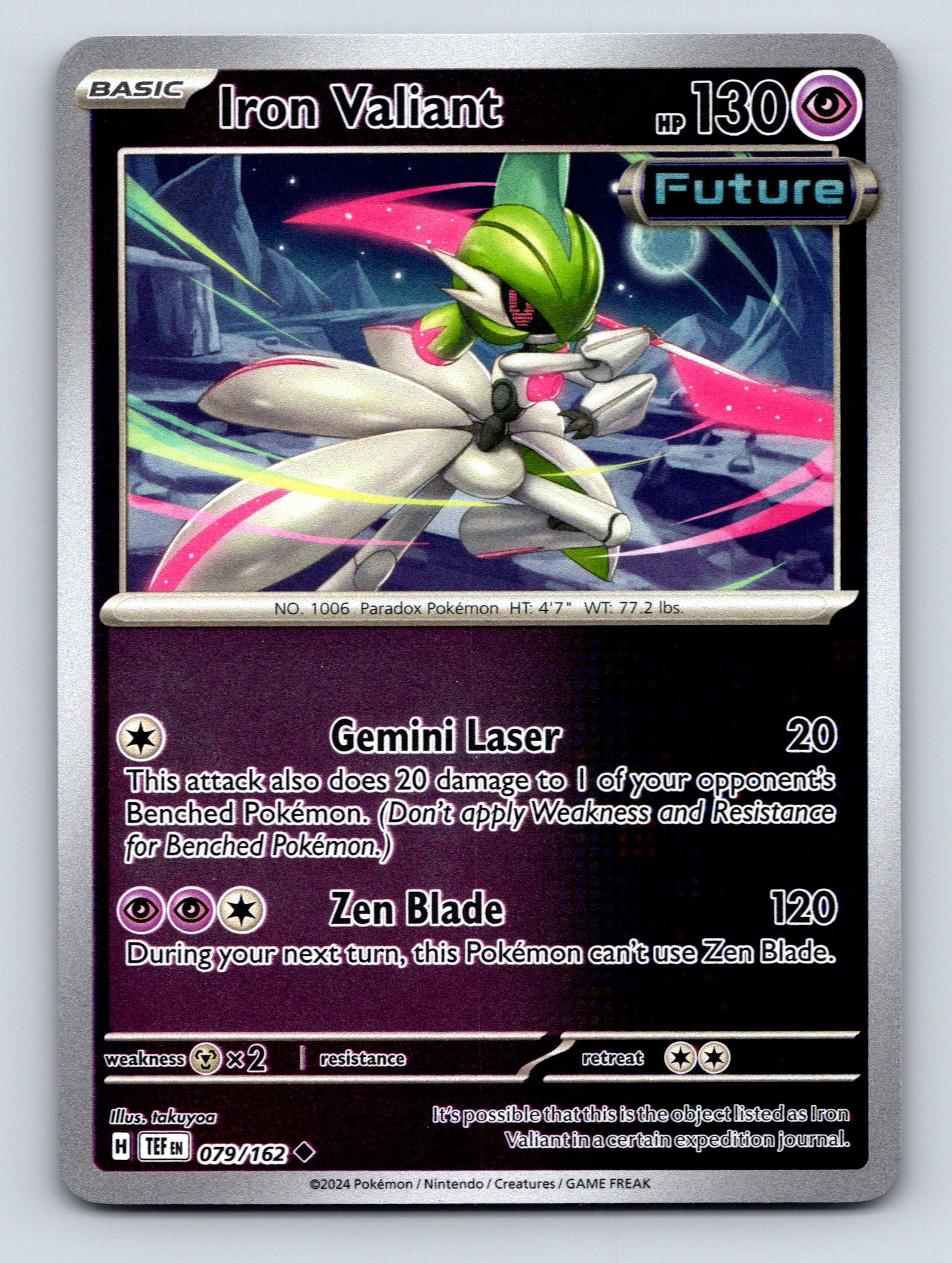 Basic Iron Valiant HP 130 Zen Blade Attack Rarity Purple Pokémon