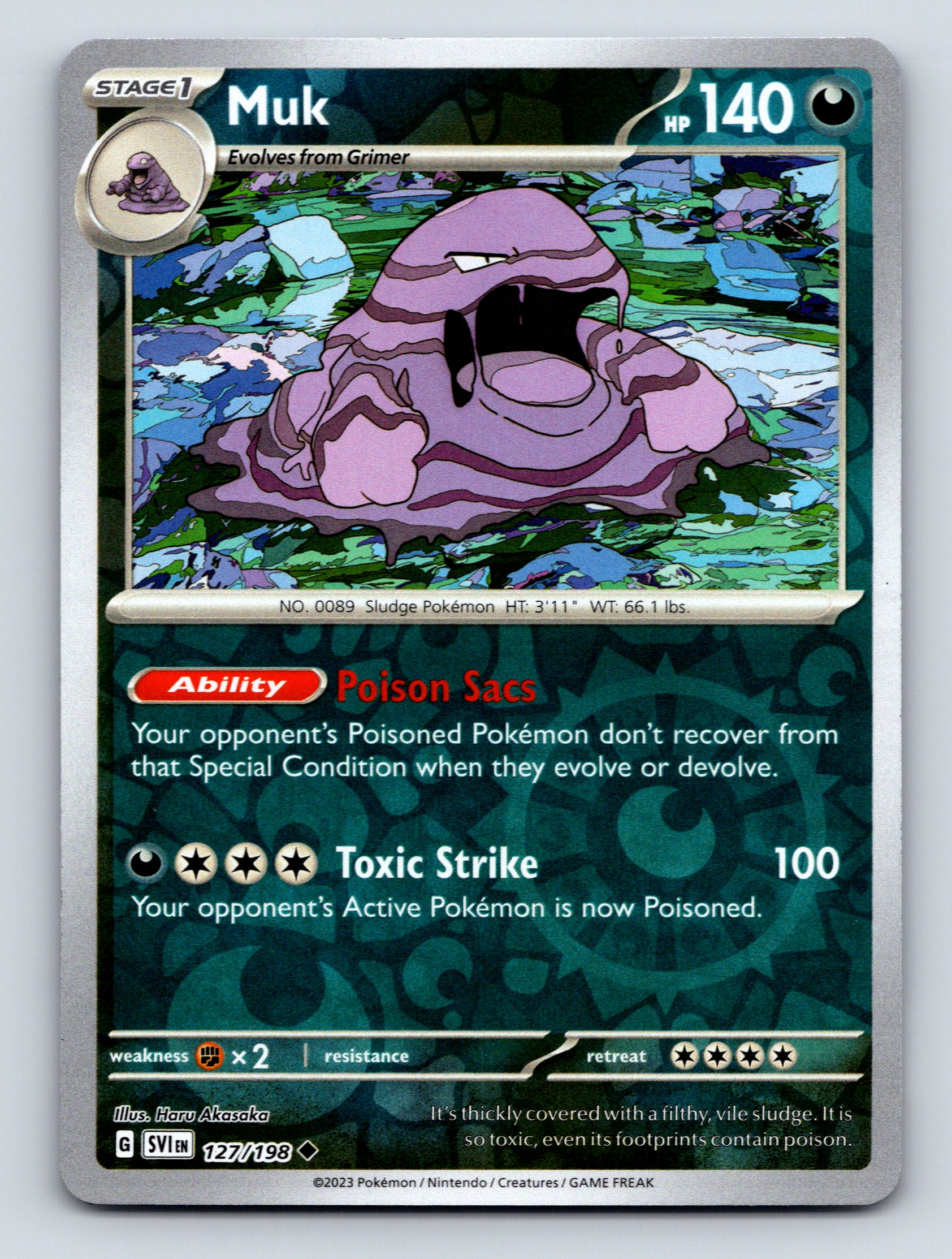 Stage 1 Muk HP 140 Toxic Strike Attack Rarity Dark Colorful