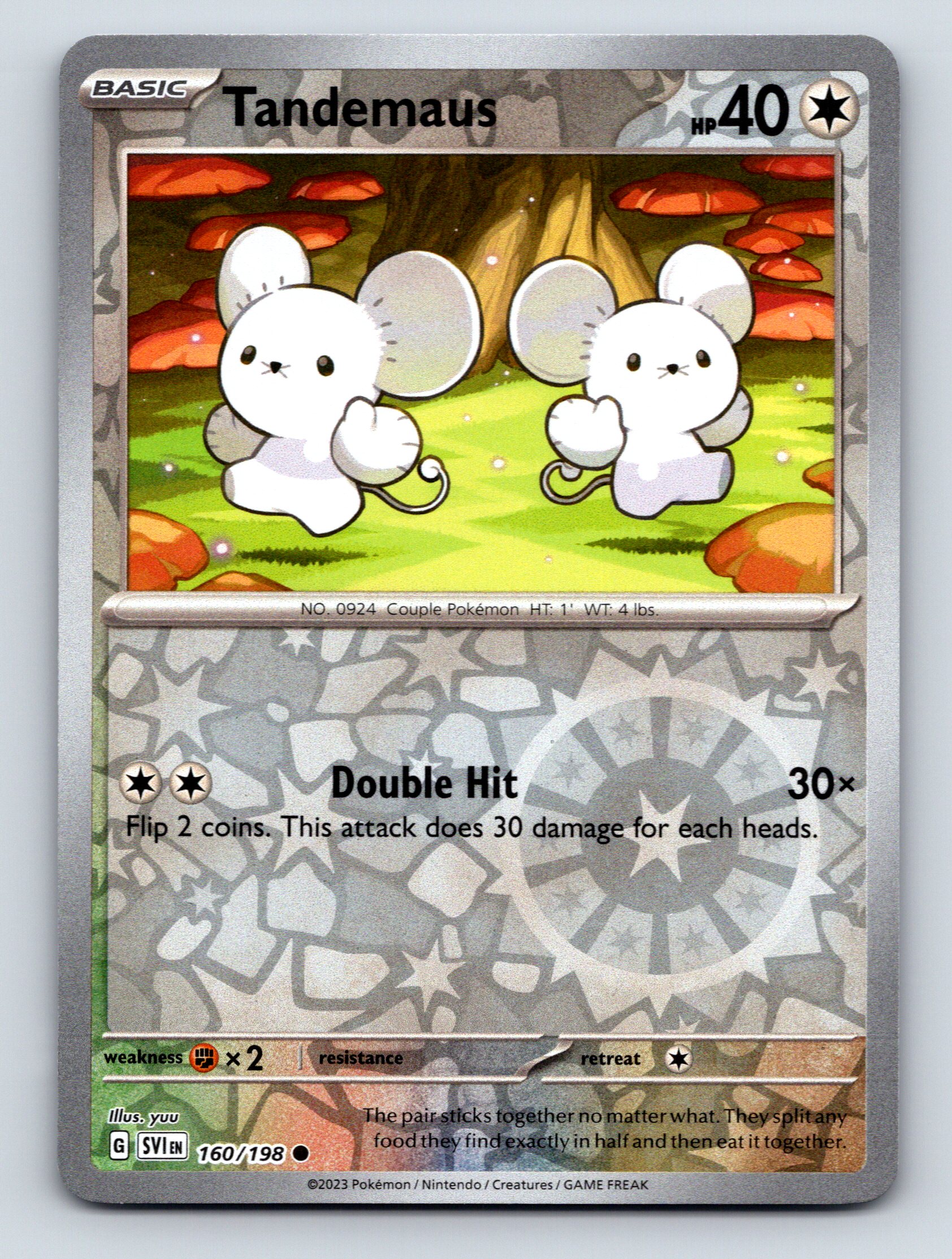 Basic Tandemaus HP 40 Double Hit Attack Rarity White Pokémon Card