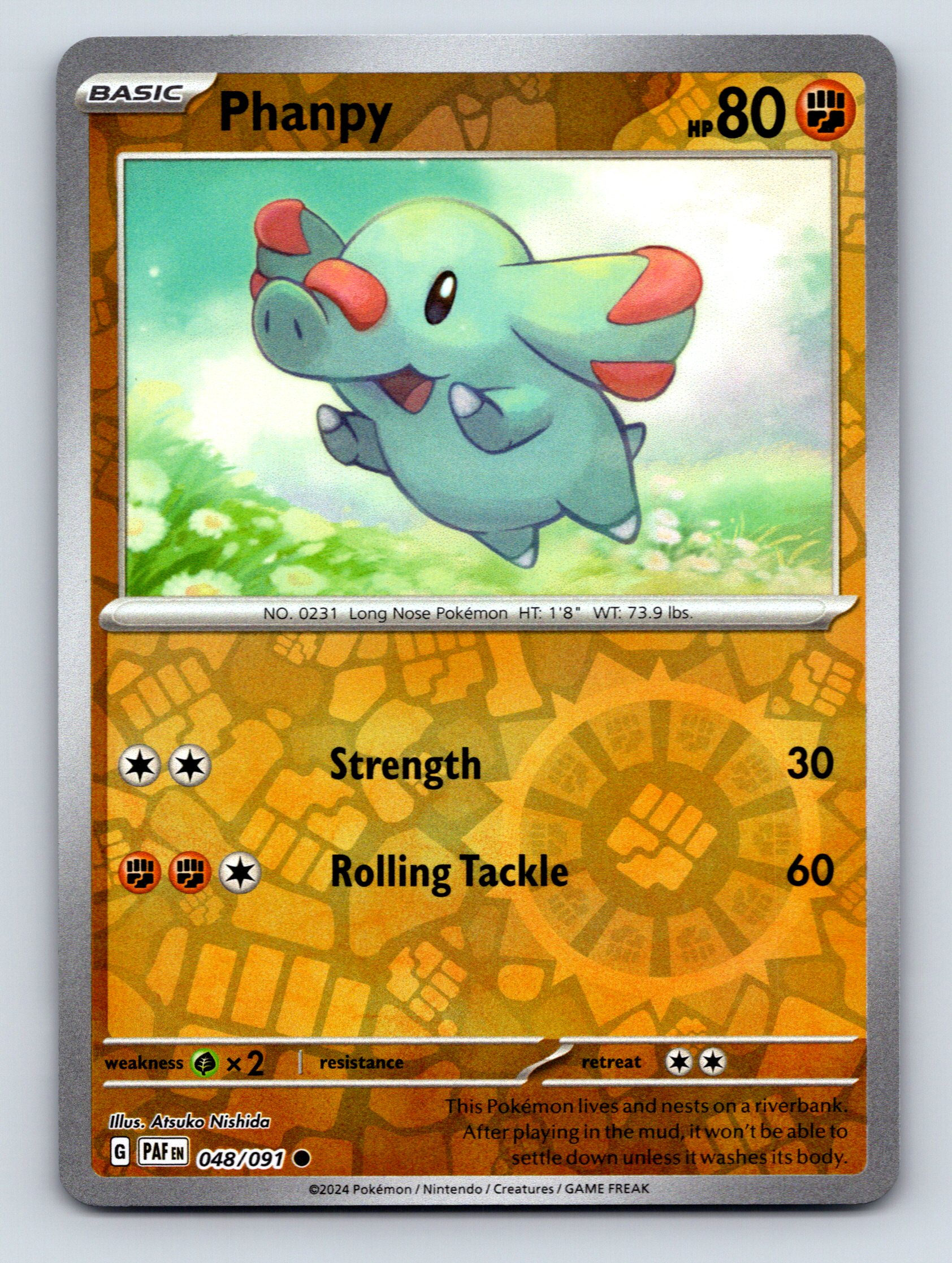 Basic Phanpy HP 80 Rolling Tackle Rare Vibrant Orange Fighting