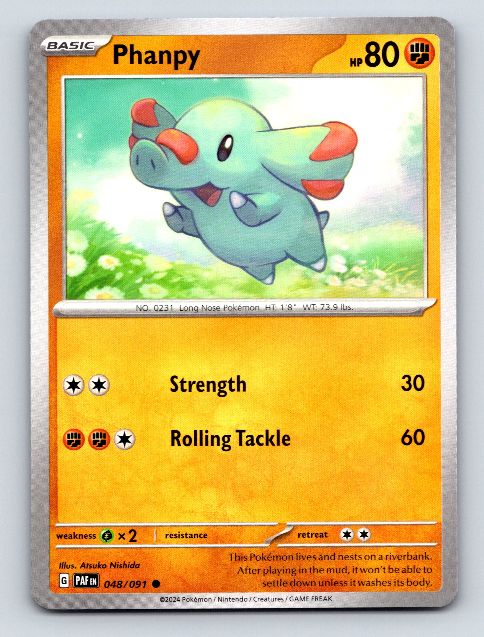 Basic Phanpy HP 80 Strength Rolling Tackle Rarity Colorful Pokmon Card Basic Phanpy HP 80 Strength Rolling Tackle Rarity Colorful Pokmon Card