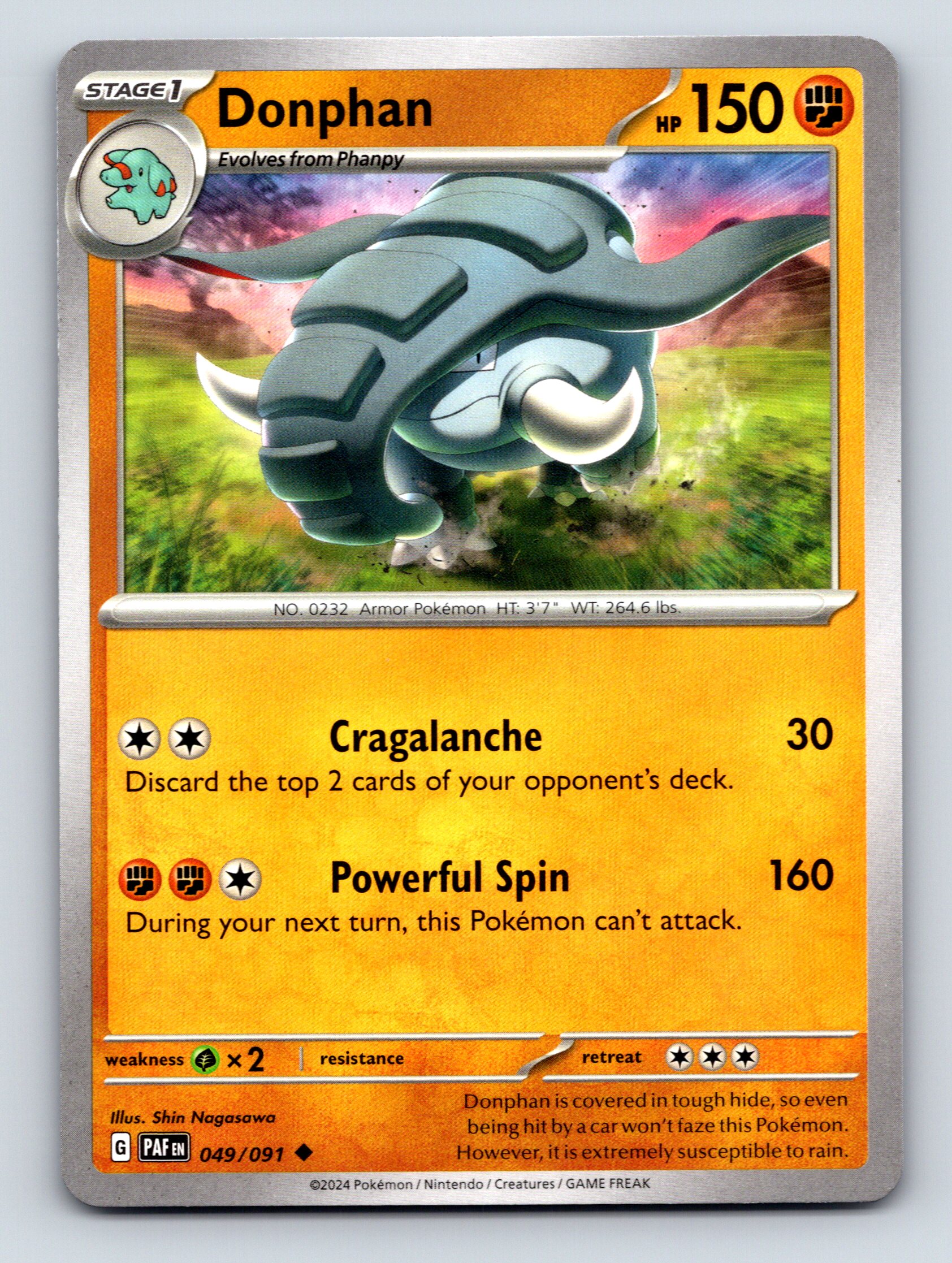 Stage 1 Donphan HP 150 Powerful Spin Attack Orange Pokémon Card | eBay