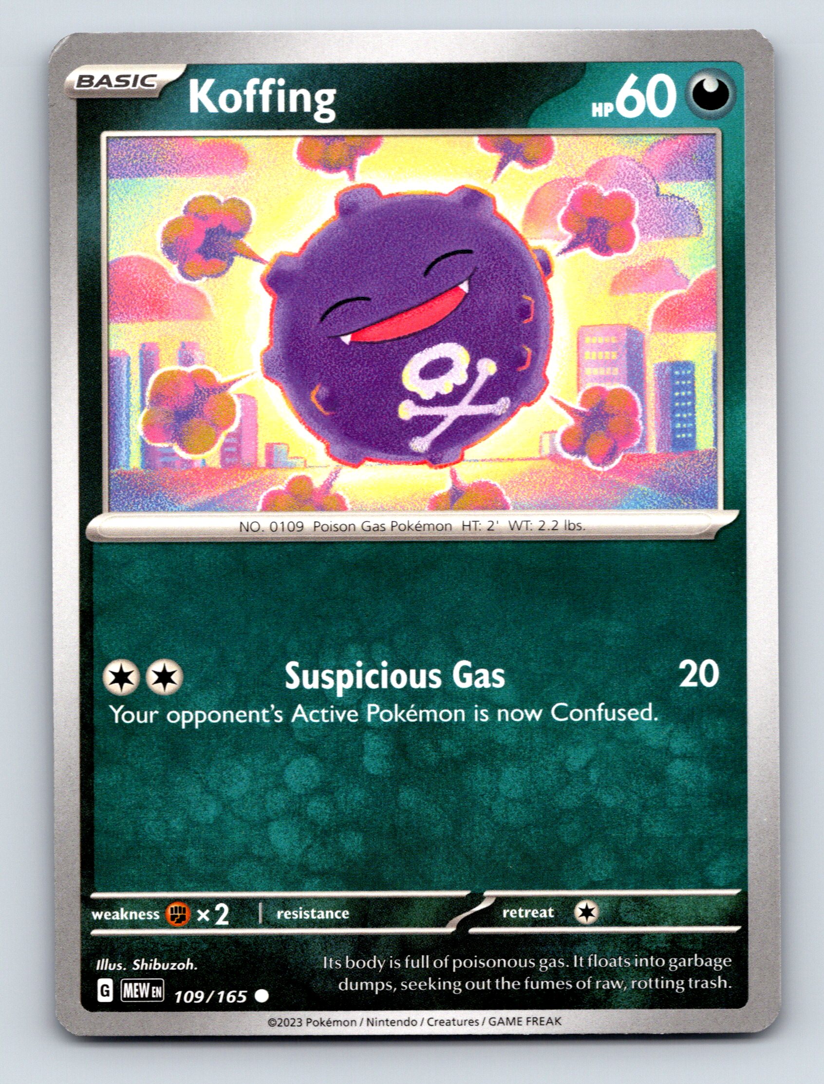 Basic Koffing HP 60 Attacco Gas Sospetto Pokémon Colorato Verde - Foto 1 di 10