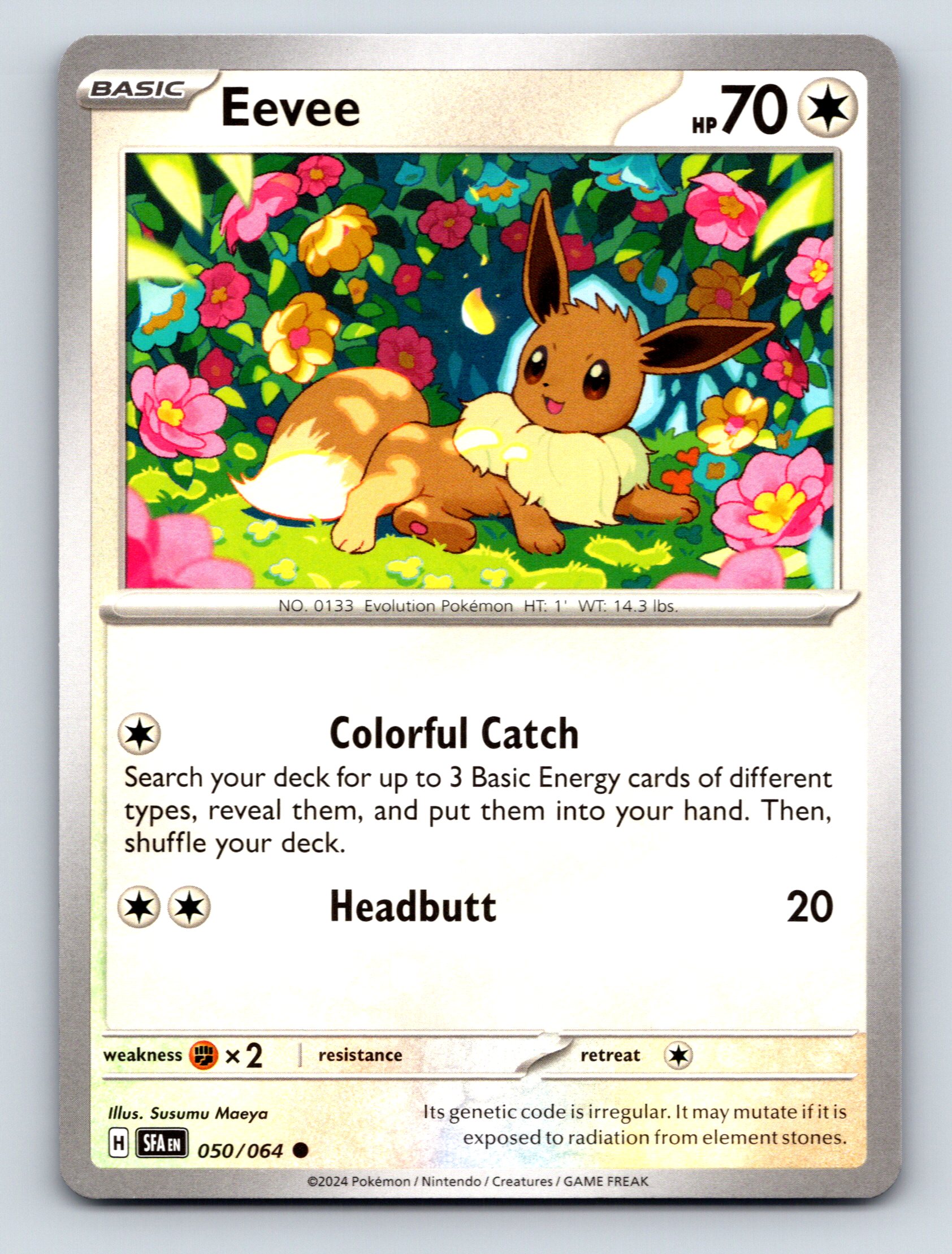 Basic Eevee HP 70 Colorful Catch Headbutt Rarity Cream Pokémon