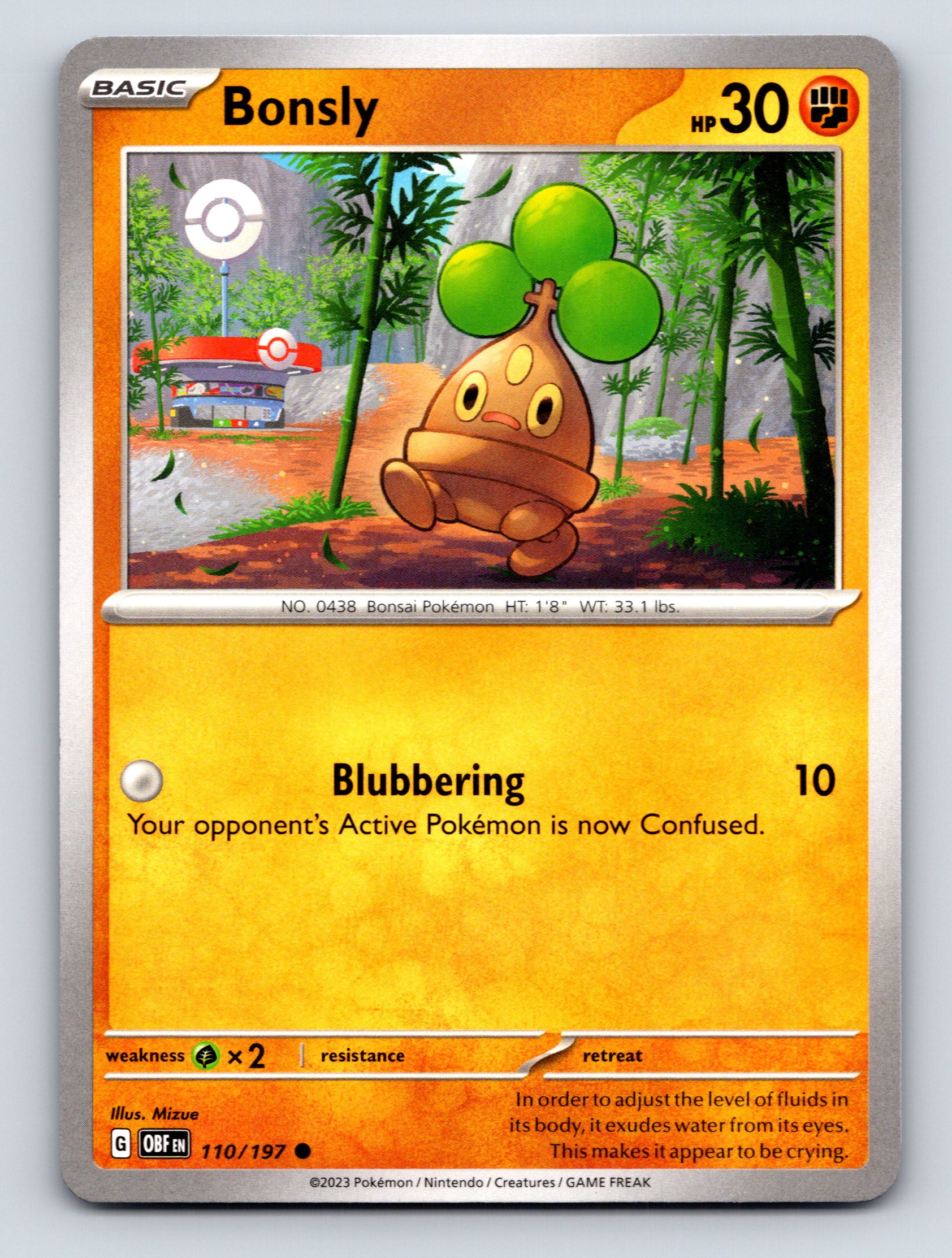 ボンボコボンビー Basic Bonsly HP 30 Blubbering Attack Bonsai Orange Pokémon