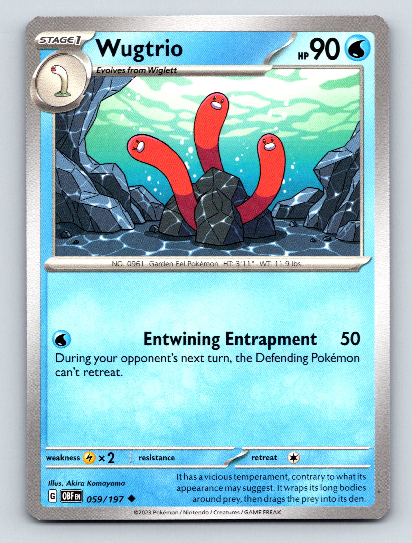 Stage 1 Wugtrio HP 90 Entwining Entrapment Rarity Blue Garden
