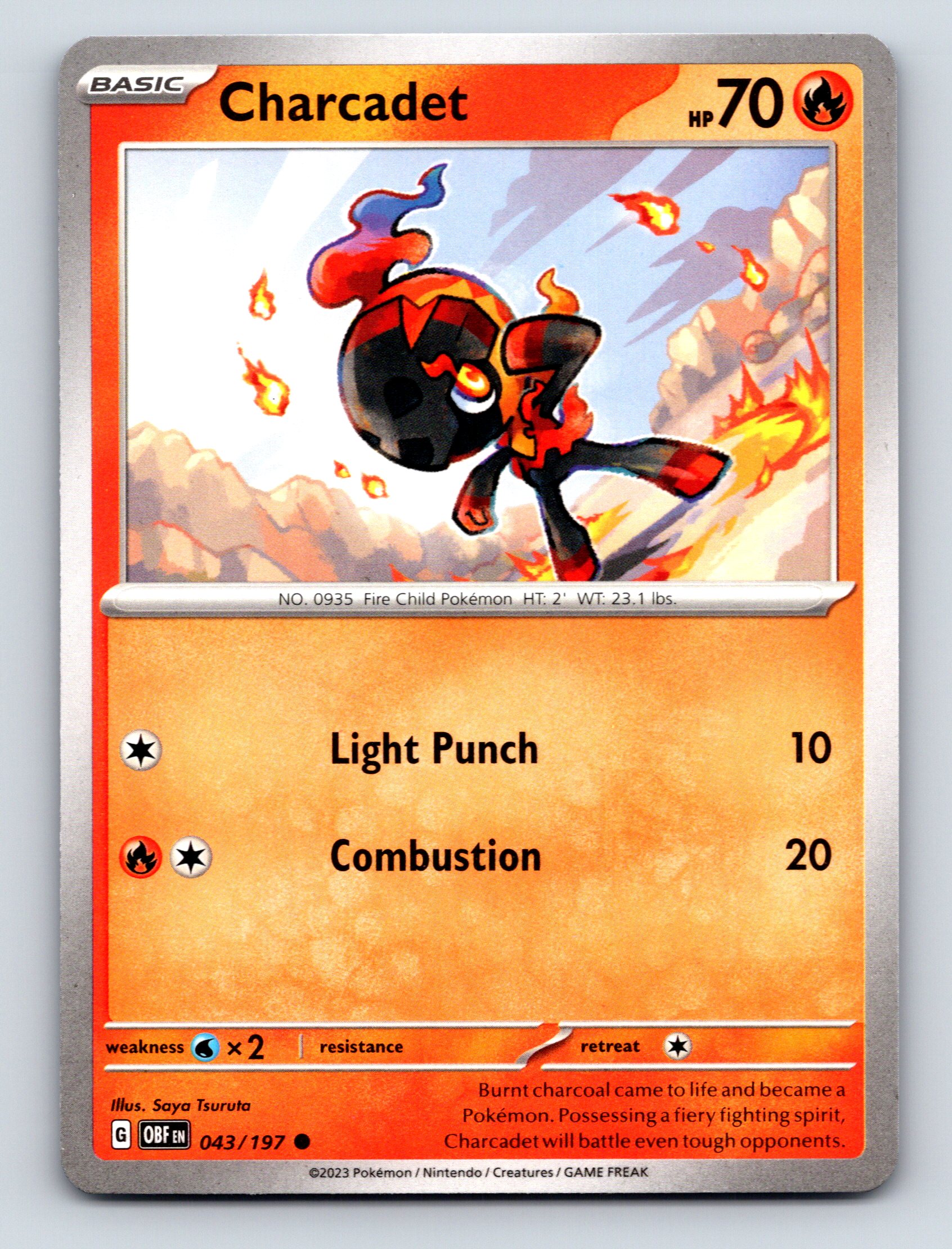 エンティ HP70 ポケモンカード Basic Charcadet HP 70 Light Punch Combustion Rarity Orange Fiery