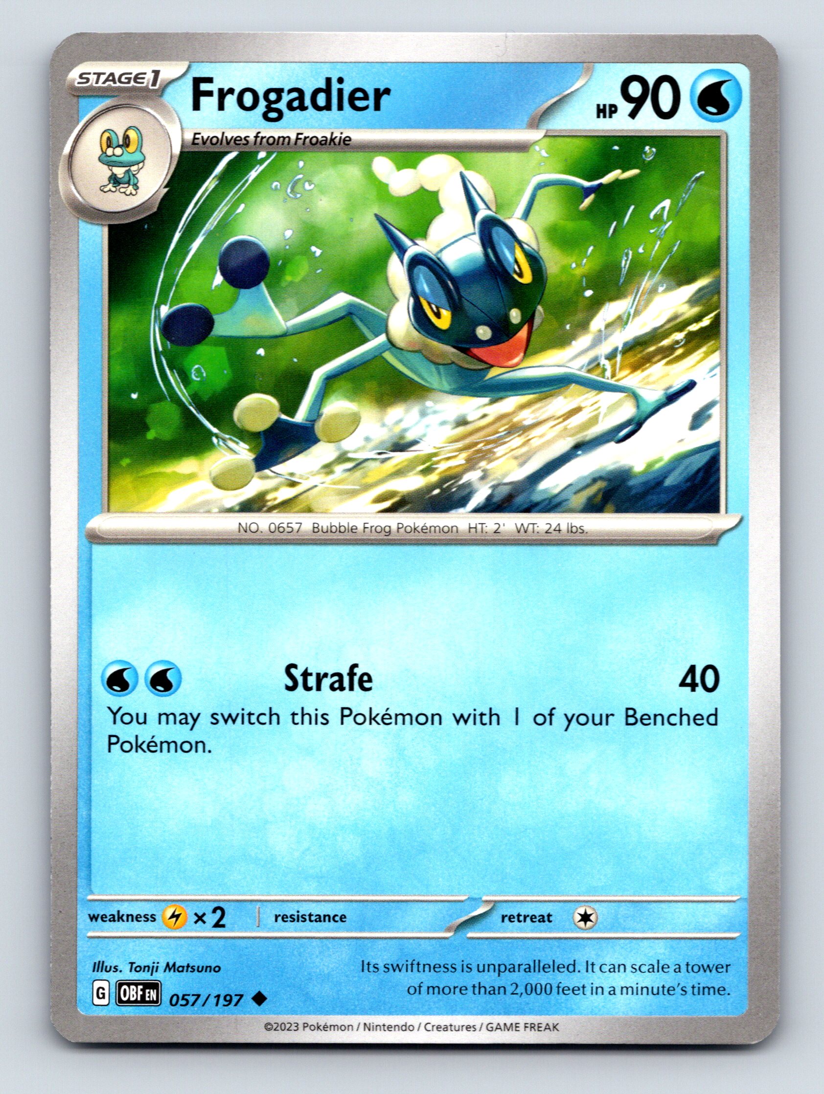 Stage 1 Frogadier HP 90 Strafe Attack Rarity Blue Pokémon | eBay