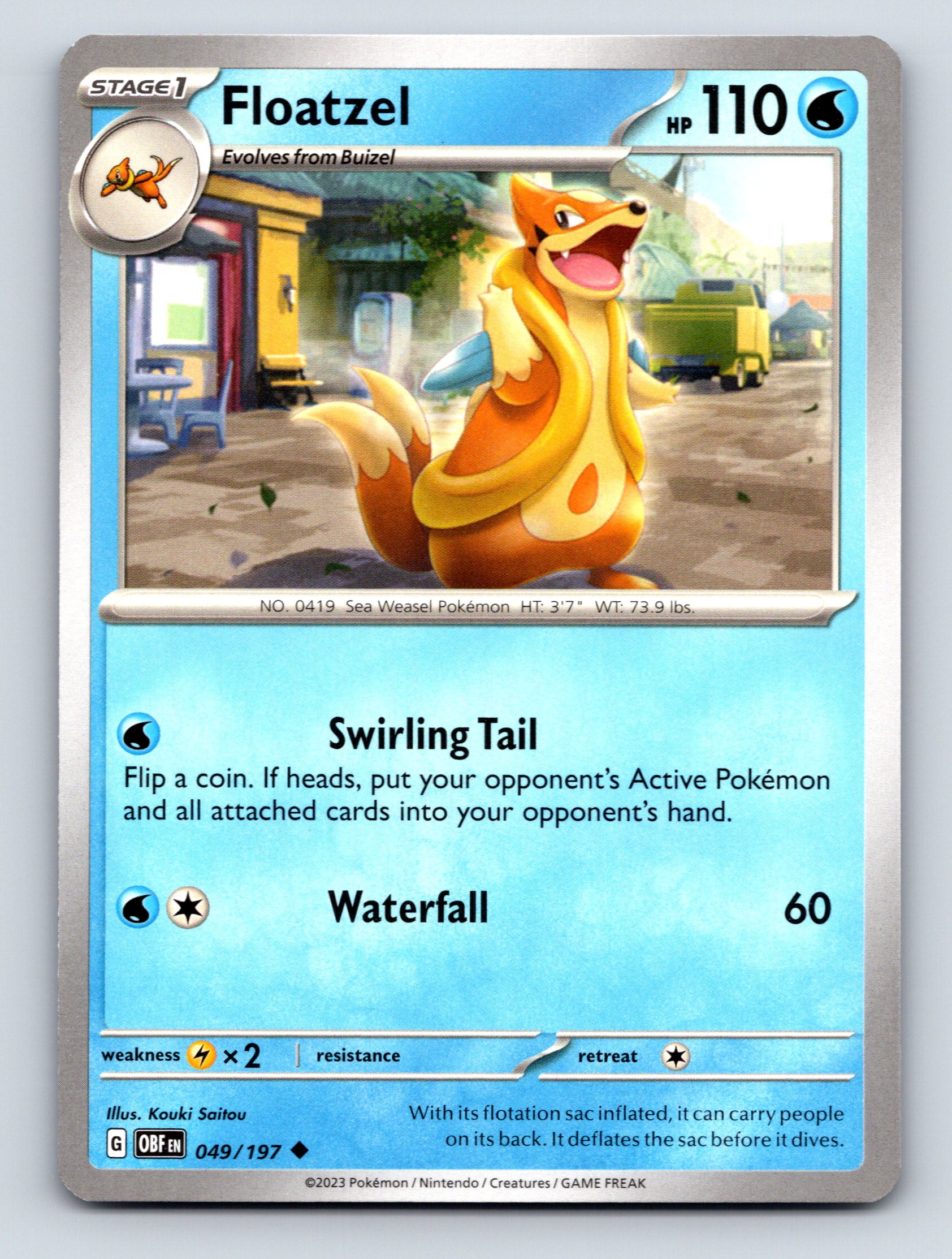 Stage 1 Floatzel HP 110 Swirling Tail Attack Waterfall Rare