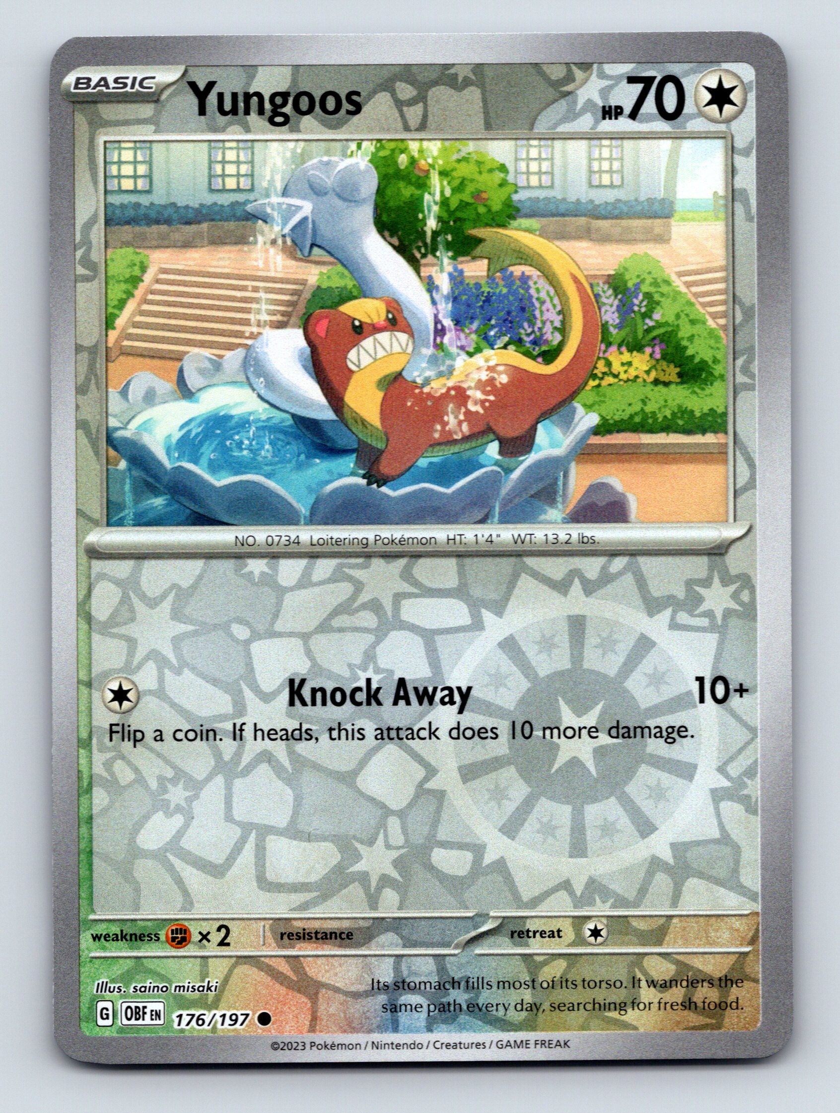 yungoos pokemon card value Basic Yungoos HP 70 Knock Away Attack Colorful Pokémon Card