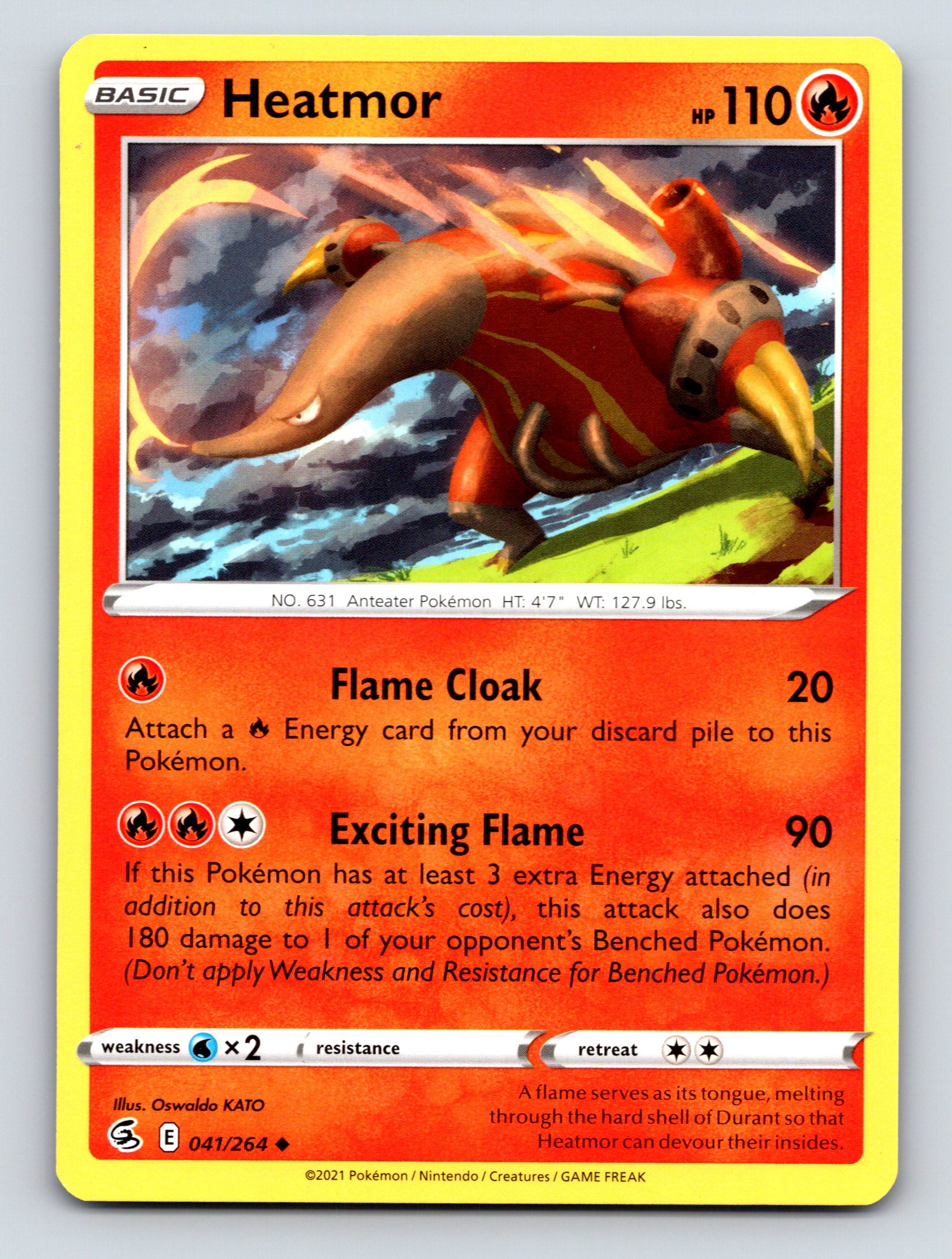 Basic Heatmor HP 110 Exciting Flame Attack Rarity Red Fiery Pokémon - Picture 1 of 10