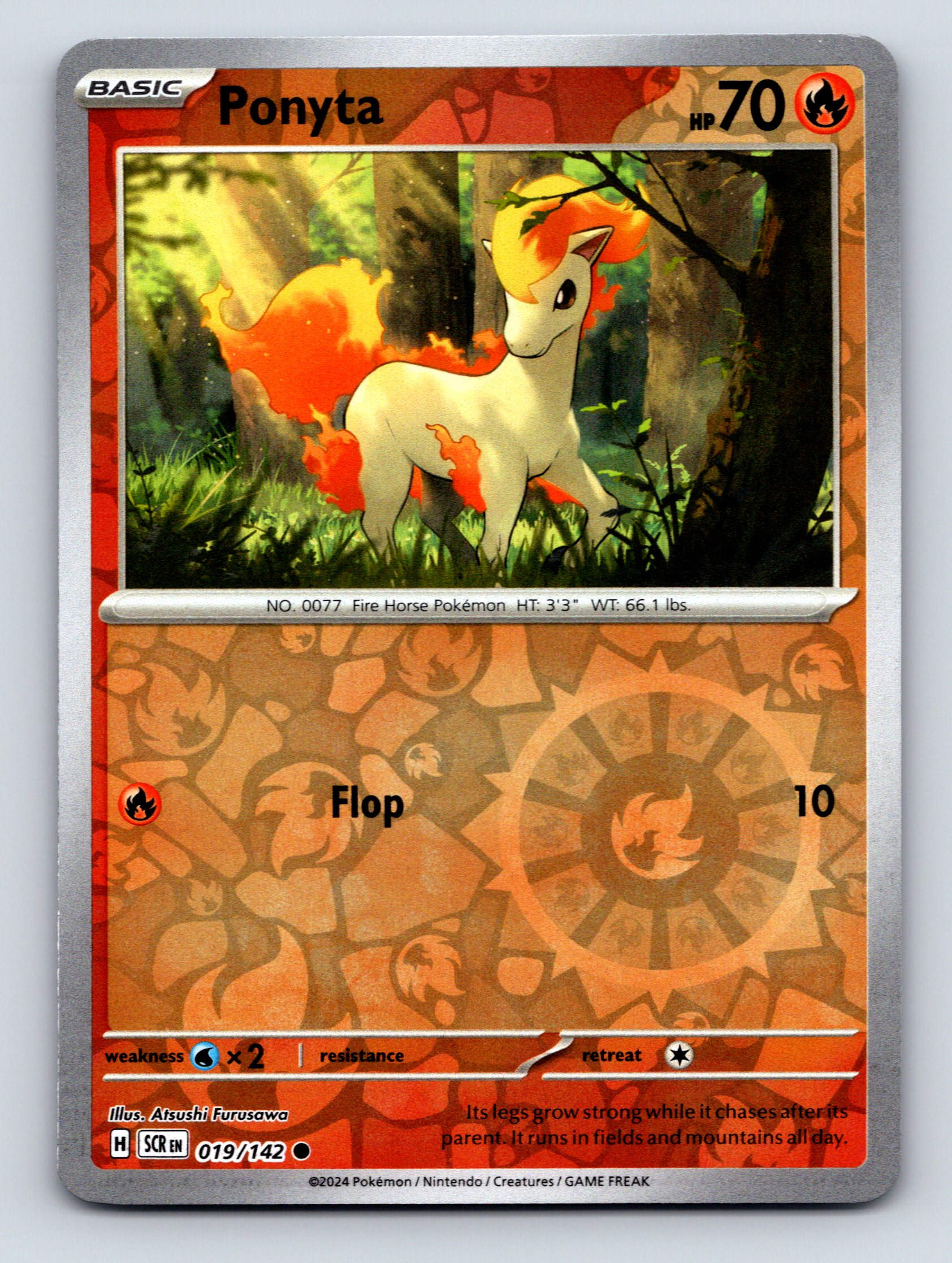 Basic Ponyta HP 70 Flop Attack Fire Rarity Orange Forest Pokmon