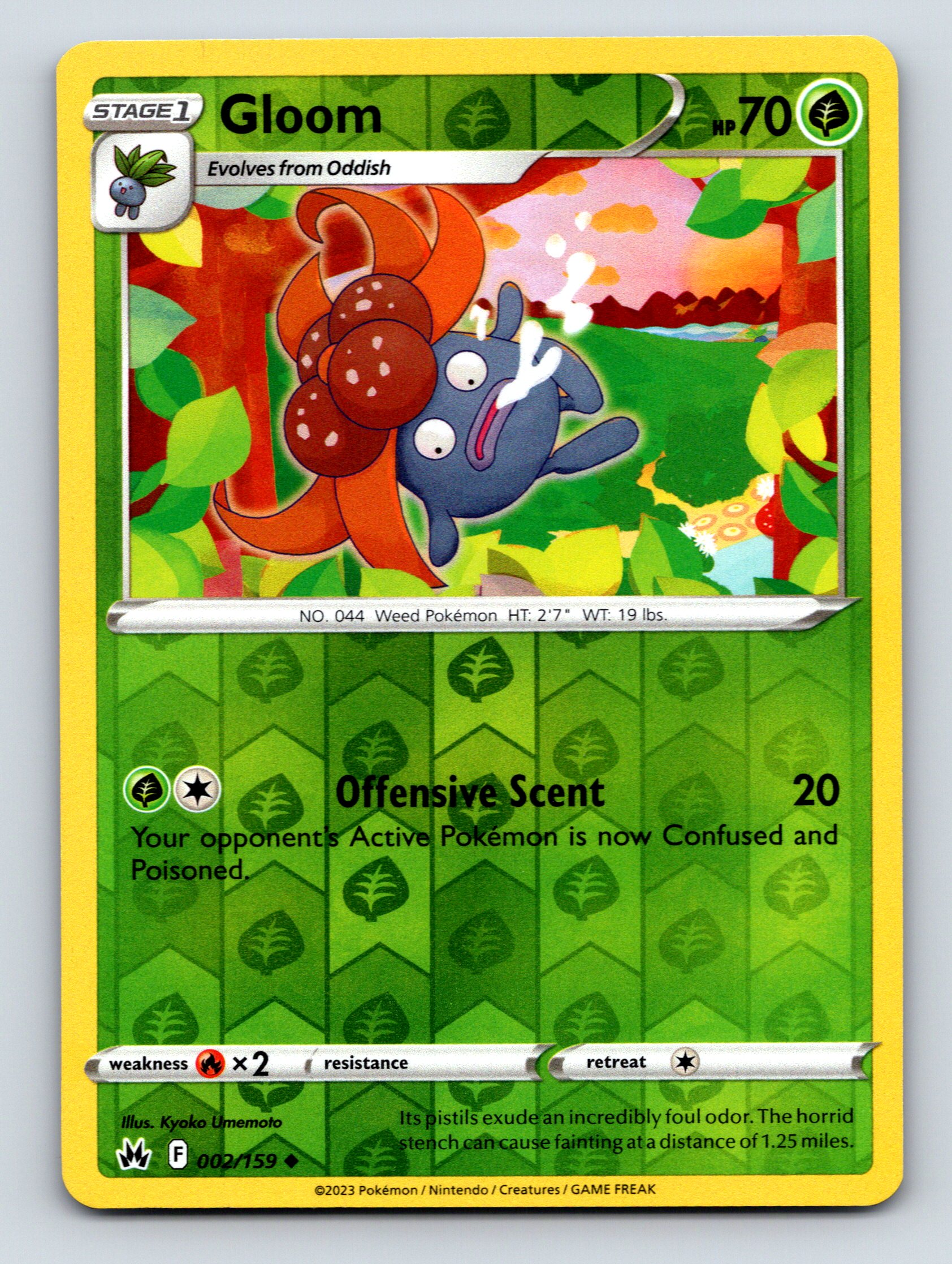 Stage 1 Gloom HP 70 Offensive Scent Attack Rarity Green Pokémon - Picture 1 of 10