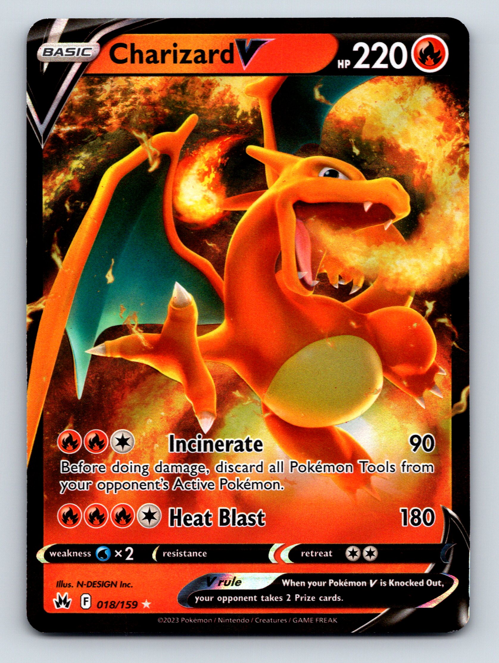 Charizard V ポケモンカード 220HP Basic Charizard V HP 220 Incinerate Attack Rarity Red Fiery