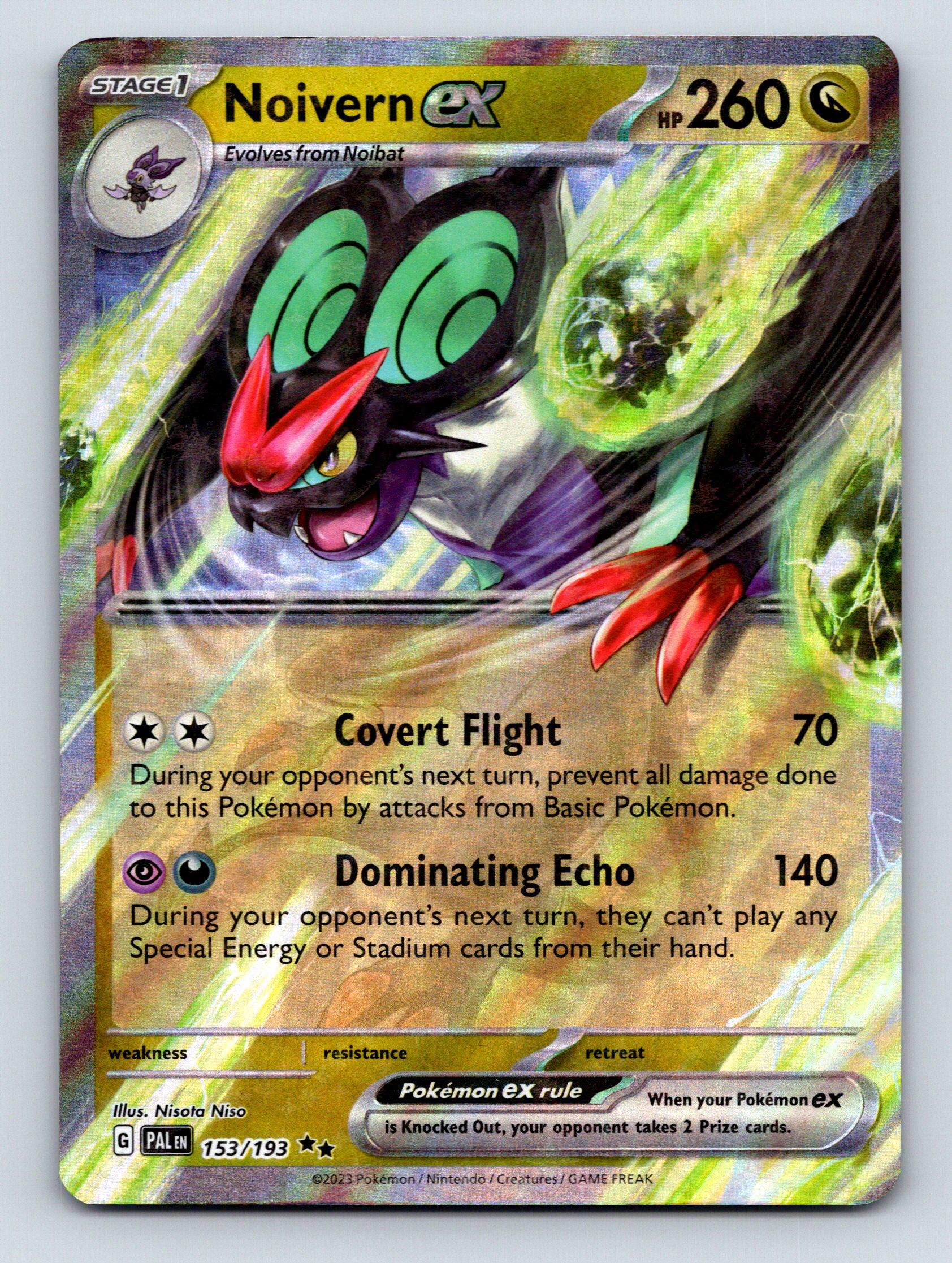 Stage 1 Noivern EX HP 260 Covert Flight Attack Rarity Green Pokmon