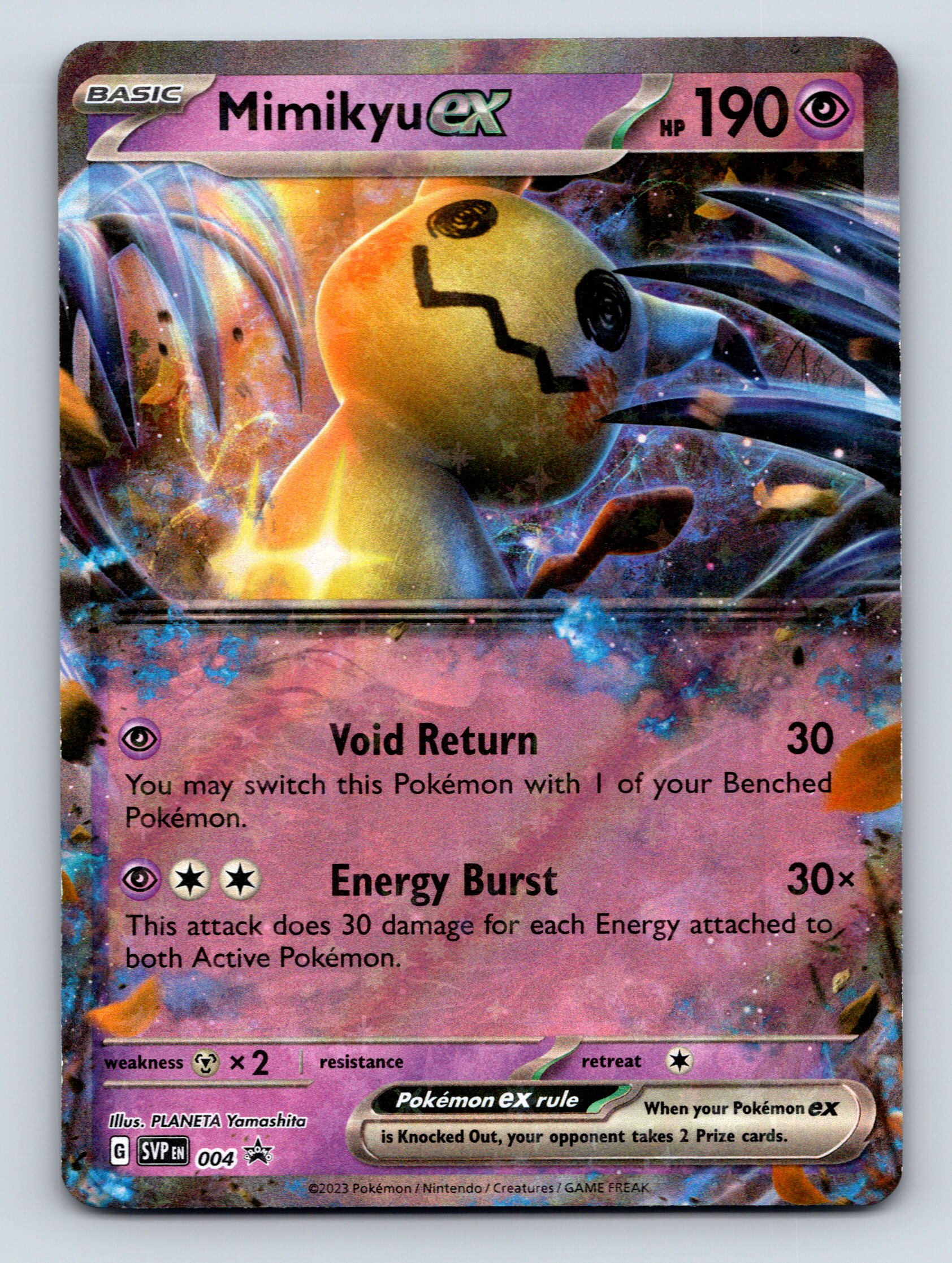 Basic Mimikyu EX HP 190 Void Return Attack Rarity Purple Pokémon