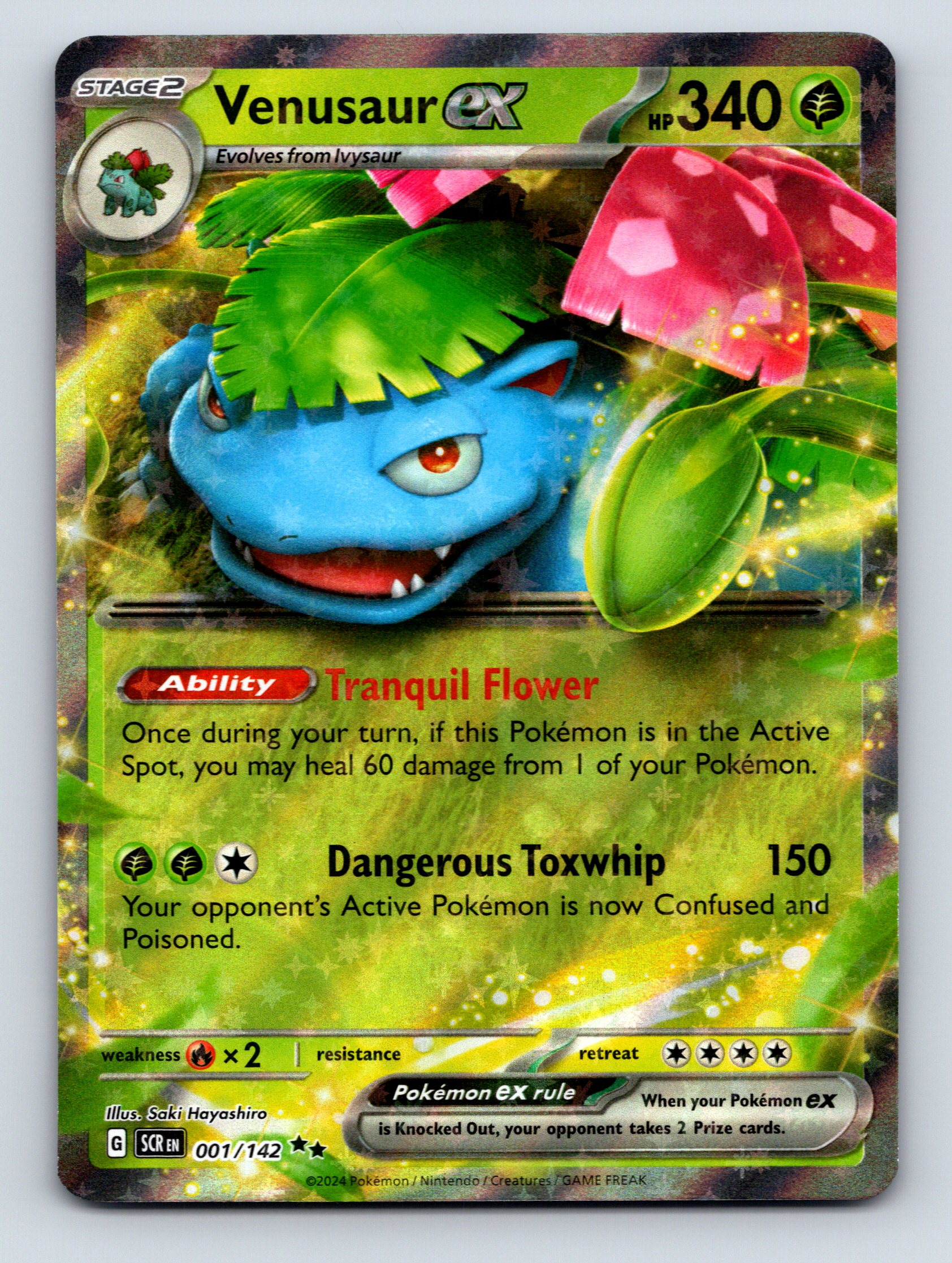 Stage 2 Venusaur EX HP 340 Tranquil Flower Ability Green Pokémon - Picture 1 of 10