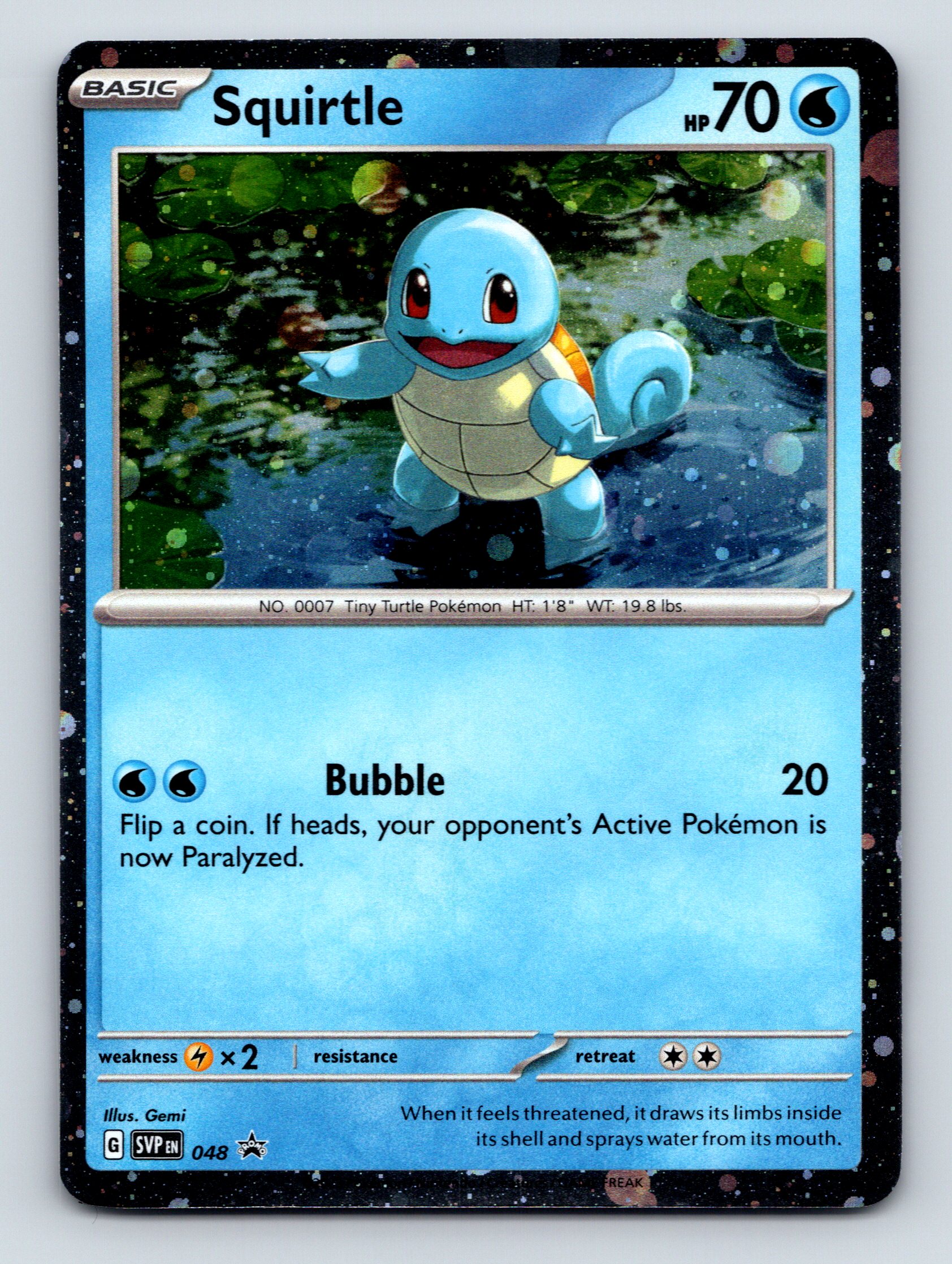 Basic Squirtle HP 70 Bubble Attack Tiny Turtle Pokémon Blue | eBay
